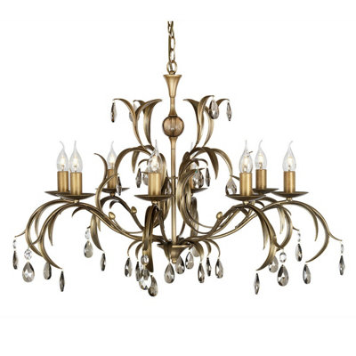 Elegant 8 Bulb Chandelier Pendant Light In Bronze Patina With E14 Led Bulbs from B&Q
