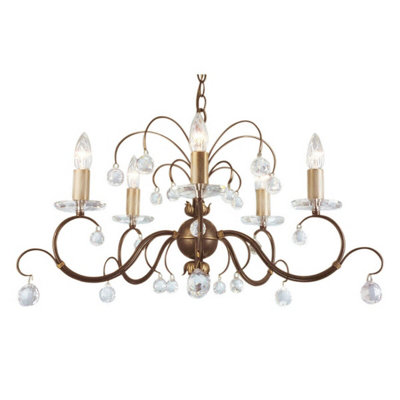 Elegant 5 Bulb Chandelier Pendant Light In Bronze Patina For Modern Interiors from B&Q