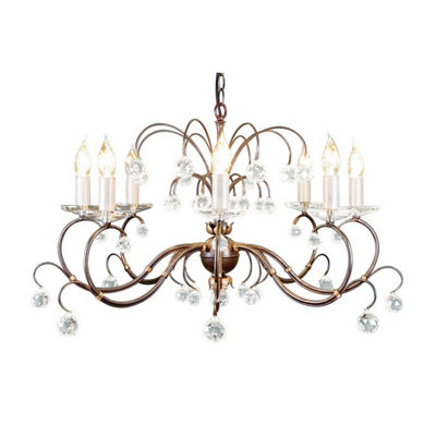 Elegant 8 Bulb Bronze Patina Chandelier Pendant Light For Stunning Interiors from B&Q