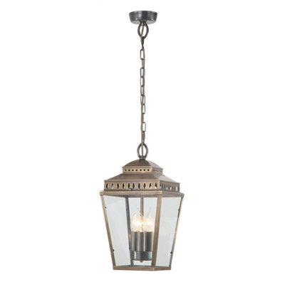 Elegant Outdoor Ip44 3-Bulb Chain Lantern In Aged Brass With Led E14 60W from B&Q