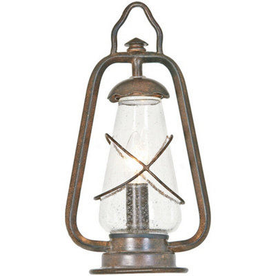 Stylish Outdoor Ip44 1 Bulb Wall Ground Pedestal Light In Old Bronze Finish from B&Q