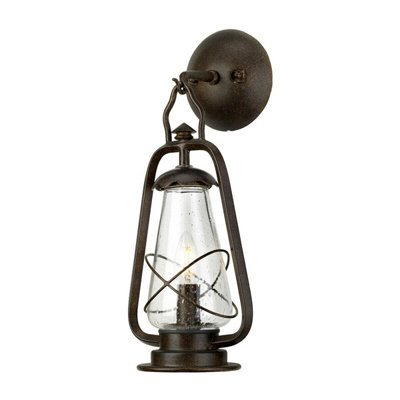 Stylish Outdoor Ip44 Wall Light Sconce In Old Bronze With Led E14 Bulb from B&Q