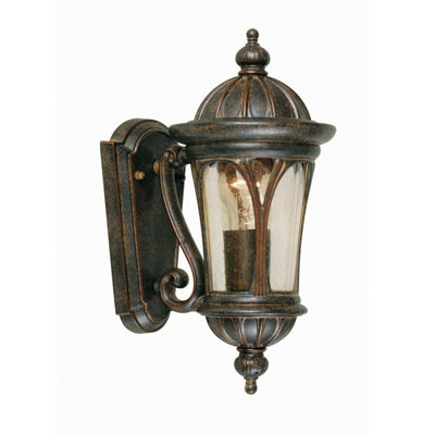 Stylish Outdoor Ip44 Wall Light In Weathered Bronze With Led E27 Socket from B&Q