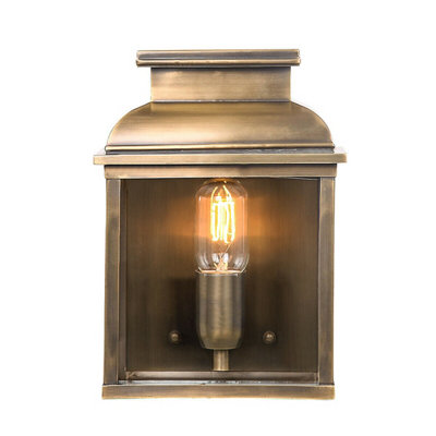 Stylish Outdoor Ip44 Wall Light In Aged Brass With Led E27 Bulb from B&Q
