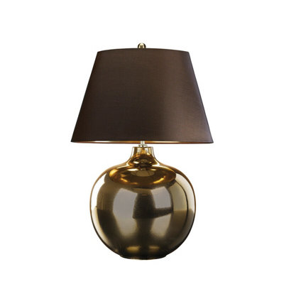 Elegant Table Lamp With Crackled Glaze And Faux Silk ShadeLed E27 60W from B&Q