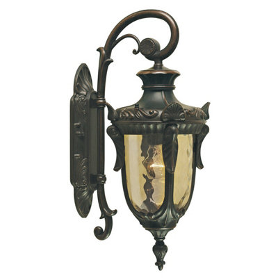 Elegant Outdoor Ip44 Wall Light Sconce In Old Bronze For Exterior Use With E27 Bulb from B&Q