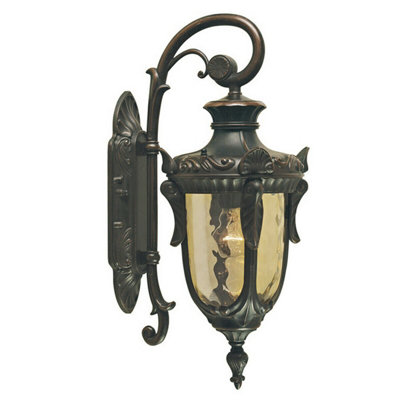 Stylish Outdoor Ip44 Wall Light Sconce In Old Bronze With Led E27 Socket from B&Q