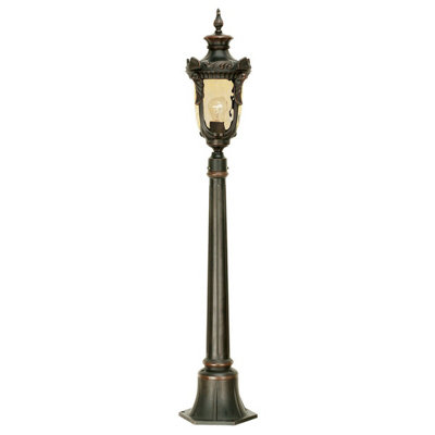  - Outdoor Ip44 1 Bulb Short Mini Lamp Post Pillar Old Bronze Led E27 100W