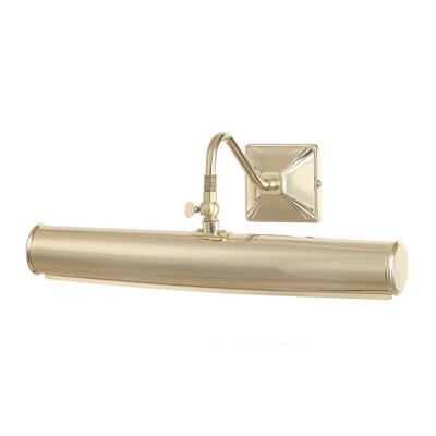 Elegant 2 Bulb Picture Light With Polished Brass Finish And Led E14 40W Bulbs from B&Q