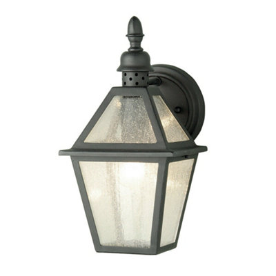 Stylish Outdoor Ip44 Wall Light Sconce With Black Finish And E27 Led Bulb Compatibility from B&Q