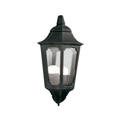 Stylish Ip43 Black Led Half Lantern Wall Light With E27 Socket from B&Q