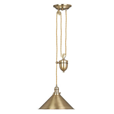 Elegant Aged Brass Ceiling Pendant Light With Led E27 Socket from B&Q