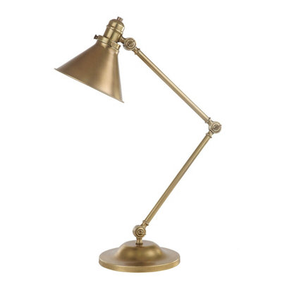  - Elegant Aged Brass Table Lamp With Led E27 Socket For Home And Office