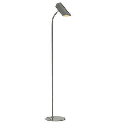 Elegant Dark Grey Floor Lamp With Polished Nickel Finish And Led Bulb from B&Q