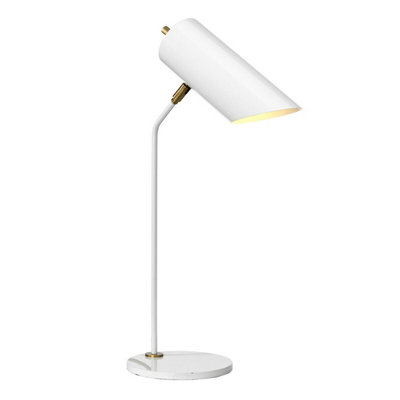 Elegant White Aged Brass Table Lamp With Led E27 Bulb from B&Q