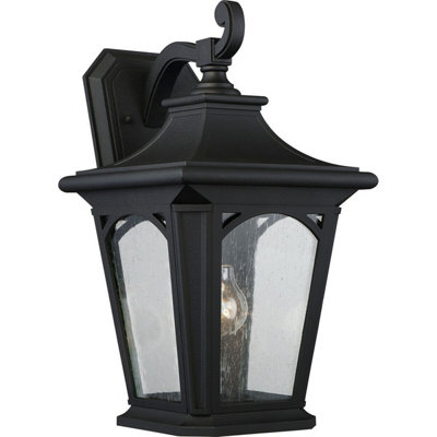 Stylish Outdoor Ip44 Wall Light Sconce In Mystic Black With E27 Socket For 100W Bulbs from B&Q