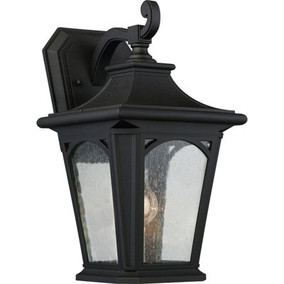  - Stylish Outdoor Ip44 Wall Light Sconce In Mystic Black With Led E27 Bulb