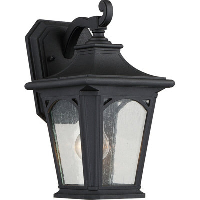  - Stylish Outdoor Ip44 Wall Light In Mystic Black With E27 Socket