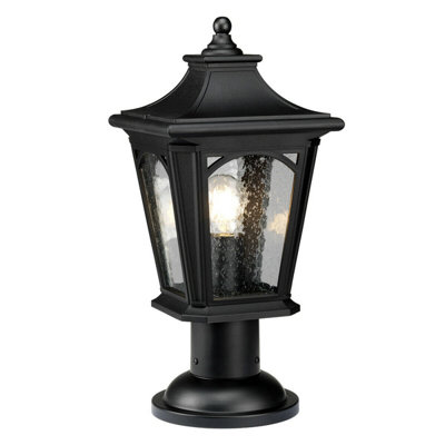 Stylish Outdoor Ip44 Mystic Black Led Pedestal Light With E27 Socket from B&Q