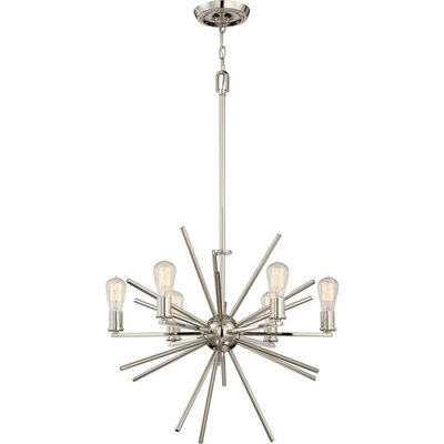 Elegant 6 Bulb Imperial Silver Chandelier Pendant Light With Led E27 Bulbs from B&Q