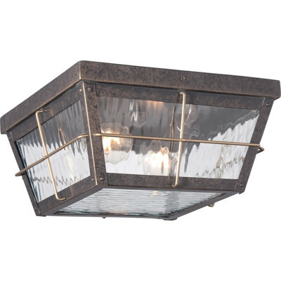Stylish Outdoor Ip44 2-Bulb Flush Light In Imperial Bronze With Led E27 Socket from B&Q