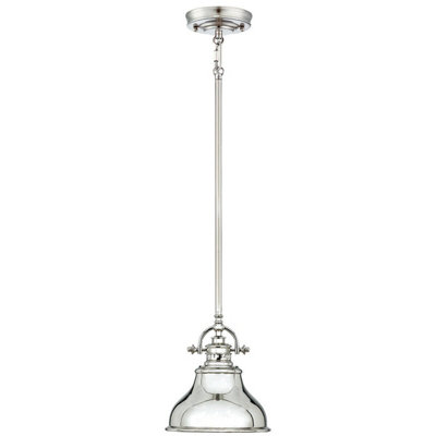 B&Q Elegant Imperial 1 Bulb Ceiling Pendant Fixture With Led E27 Socket Silver/Light