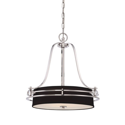 B&Q Stylish Imperial 1 Bulb Ceiling Pendant Fitting With E27 Socket Silver/Light