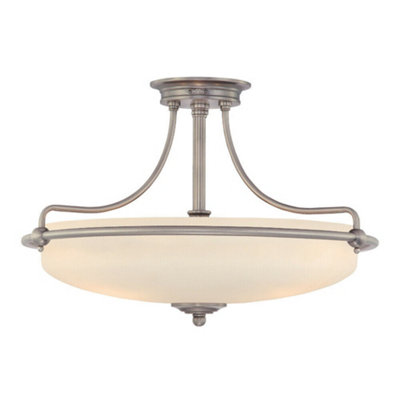 Elegant 1 Bulb Semi Flush Light With Polished Chrome Finish And E27 Socket from B&Q