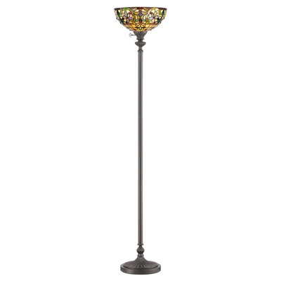 Elegant Tiffany Style Floor Lamp With Vintage Bronze Finish And Led E27 Bulb from B&Q