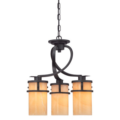 Elegant 3 Bulb Chandelier Pendant Light In Imperial Bronze Finish from B&Q