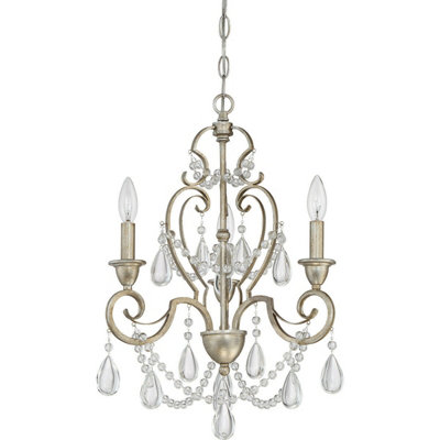  - Elegant Vintage Gold 3 Bulb Chandelier Pendant Light With Led E14 60W Bulbs