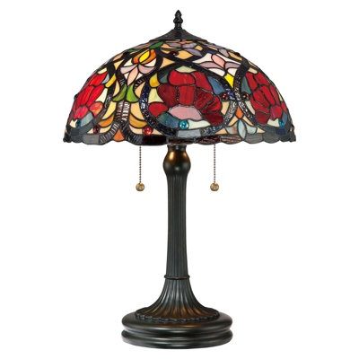 Elegant 2 Bulb Tiffany Style Table Lamp With Vintage Bronze Finish from B&Q