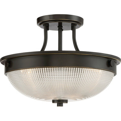 Elegant 2 Bulb Semi Flush Light With Palladian Bronze Finish And Led E27 60W Bulbs from B&Q