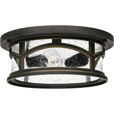 Stylish Outdoor Ip44 Flush Light With Led E27 Bulb In Palladian Bronze Finish from B&Q