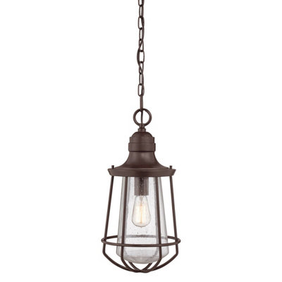 Elegant Ip23 1 Bulb Chain Lantern Light In Western Bronze Finish With Led E27 60W from B&Q