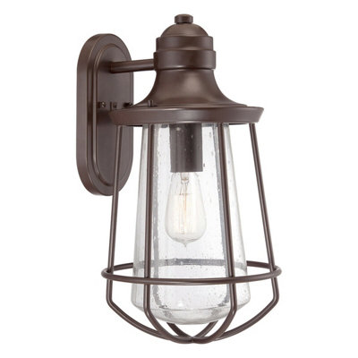 Stylish Outdoor Ip44 Wall Light In Western Bronze With Led E27 Bulb from B&Q