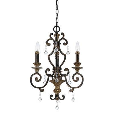 Elegant 3 Bulb Heirloom Chandelier Pendant Light With Led E14 Bulbs from B&Q