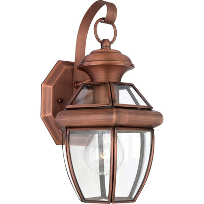 Stylish Outdoor Ip44 Wall Light Sconce In Aged Copper With Led E27 Bulb from B&Q