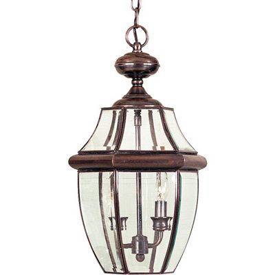 Stylish Ip23 Aged Copper 2 Bulb Chain Lantern With Led E14 60W For Outdoor Spaces from B&Q