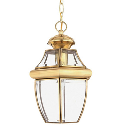  - Elegant Ip23 Chain Lantern Light With Highly Polished Brass Finish And Led Bulb