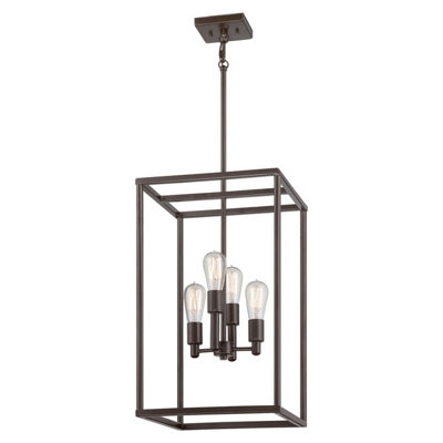 Stylish 4 Bulb Western Bronze Ceiling Pendant Light With Led E27 60W Bulbs from B&Q
