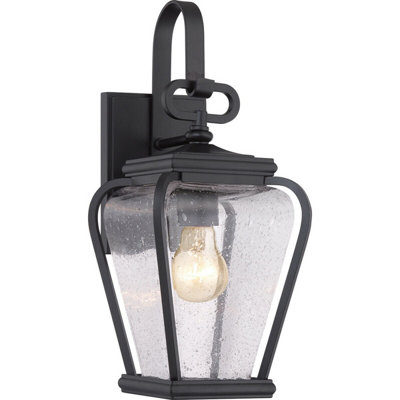  - Mystic Black Outdoor Ip44 Wall Light Sconce With E27 Led Bulb60W Maximum