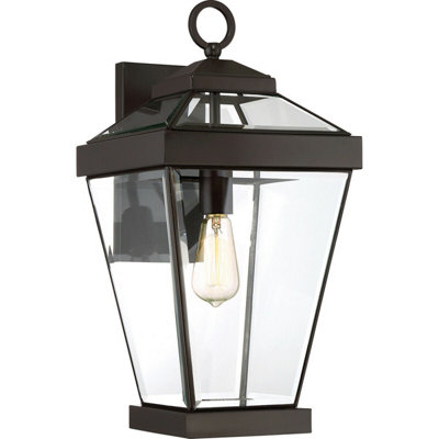 Stylish Outdoor Ip44 Wall Light Lantern In Western Bronze With Led E27 Socket from B&Q