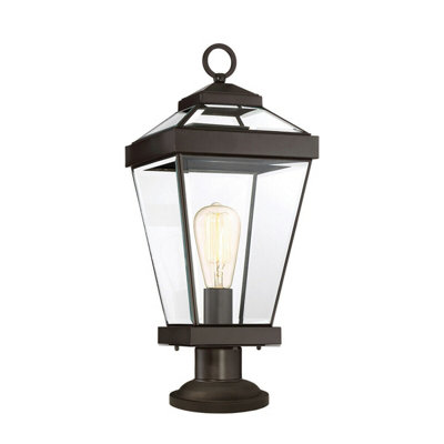 Stylish Outdoor Ip44 Led Pedestal Light In Western Bronze Finish from B&Q