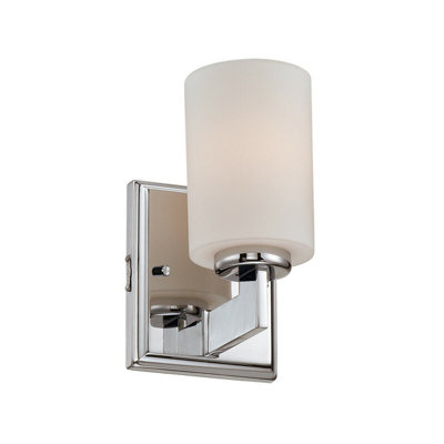 Ip44 Polished Chrome Wall Light With Opaque Glass ShadeLed G9 3.5W For Bathrooms from B&Q
