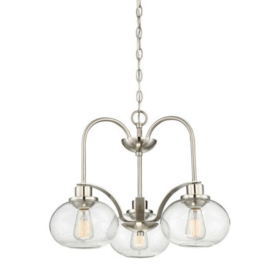 Elegant 1 Bulb Brushed Nickel Chandelier Pendant Light For Modern Interiors from B&Q