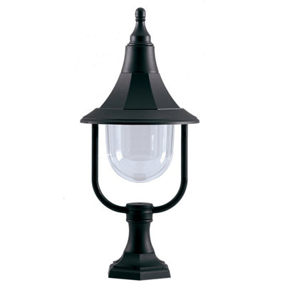 Durable Outdoor Ip44 Led Pedestal Light With E27 Socket100W Black Polycarbonate from B&Q