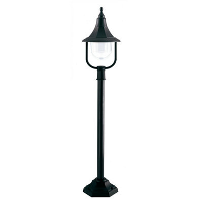  - Elegant Outdoor Ip44 Mini Lamp Post With Led E27 BulbBlack Polycarbonate Design