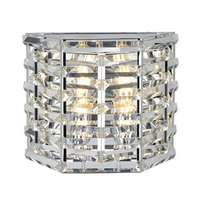 Stylish Twin Wall Light Sconce With Polished Nickel Finish And Led Bulbs from B&Q