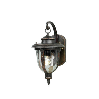 Weathered Bronze Outdoor Wall Light With Led E27 BulbIp44 Rated from B&Q